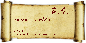 Pecker István névjegykártya